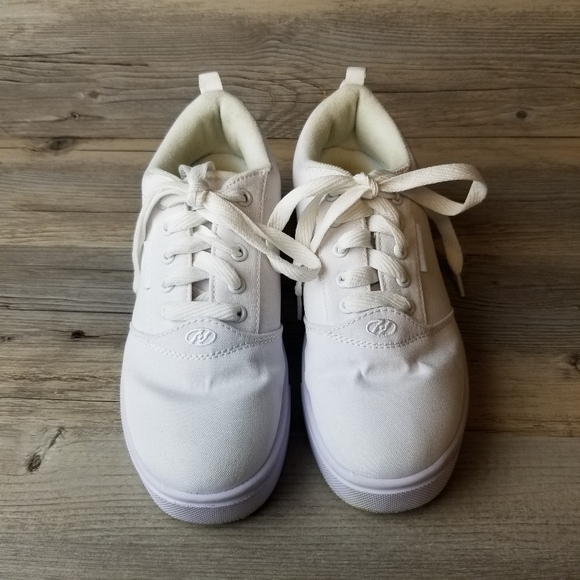 Heelys Pro 20 Canvas All White Wheeled Heel Shoes - Picture 3 of 10